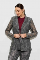 Conjunto de Calça e Blazer de Renda Cinza