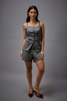 Conjunto de Short e Blusa Acinturada Xadrez