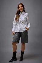 Conjunto de Bermuda Xadrez e Camisa Branca