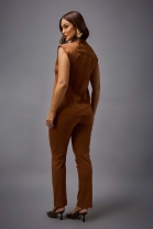 Conjunto de Calça e Colete Assimétrico Ferrugem
