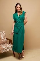 Vestido Longo Transpassado Verde