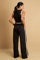 Conjunto de Calça e Colete Cropped Preto
