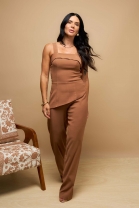 Macacão Assimétrico Marrom