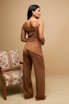 Macacão Assimétrico Marrom