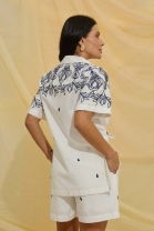 Conjunto de Short e Camisa Bordada Branca