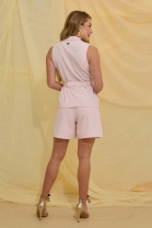 Conjunto de Short e Colete Rosa Claro