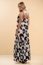 Vestido Longo Fluido Estampa Animal Print