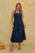 Vestido Mídi Jeans