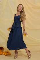 Vestido Mídi Jeans