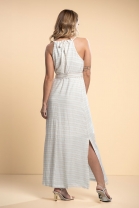 Vestido Longo Bordado Off White