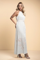 Vestido Longo Bordado Off White