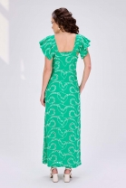 Vestido Longo Abotoamento Frontal Laise Verde