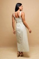 Vestido Longo com Fenda Frontal Verde