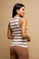 Regata Listrada Marrom