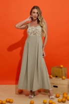 Vestido Longo Bordado Verde