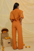 Conjunto de Calça Cós Alta e Blusa Laranja