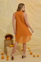 Conjunto de Short e Blusa Gola Alta Laranja