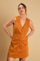 Conjunto de Short Saia e Colete Ferrugem