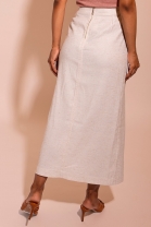 Saia Midi Fenda Frontal Cru