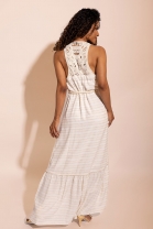 Vestido Longo Soltinho Litrado Off White