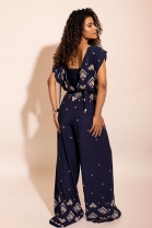 Macacão Pantalona com Top Estampado