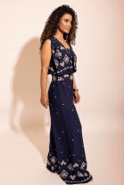 Macacão Pantalona com Top Estampado