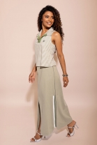 Conjunto de Saia e Blusa Gola Polo Verde