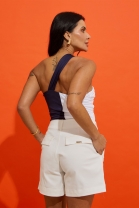 Body de Alça Única Bicolor