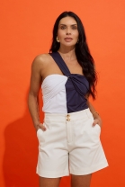 Body de Alça Única Bicolor