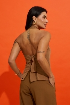 Blusa Frente Única Marrom