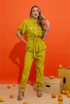 Conjunto de Calça e Camisa com Amarração verde
