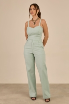 Conjunto de Calça e Cropped Verde