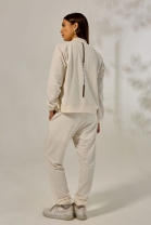 Conjunto de Calça e Jaqueta em Moletinho Off White