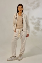 Conjunto de Calça e Jaqueta em Moletinho Off White