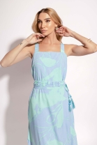 Vestido Longo com Fendas Laterais Azul