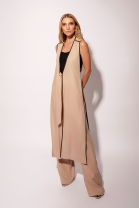 Trijunto de Calça Colete Longo e Blusa Nude