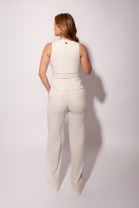 Conjunto de Calça e Blusa Estilo Colete Cru