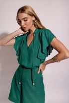 Conjunto de Short e Blusa com Babados Verde