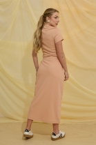 Conjunto de Saia Mídi com Fenda Frontal e Blusa Rose