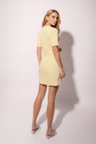 Vestido Curto com Decote V Amarelo