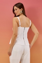 Blusa Bordada Off White