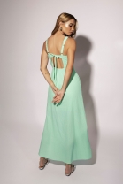 Vestido Longo com Fenda Lateral Verde