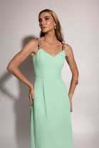 Vestido Longo com Fenda Lateral Verde