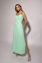 Vestido Longo com Fenda Lateral Verde