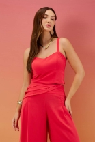 Conjunto de Calça e Cropped Vermelho