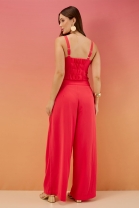 Conjunto de Calça e Cropped Vermelho