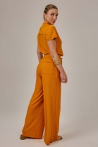 Conjunto de Calça com Amarração e Blusa Laranja