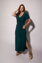 Vestido Longo com Decote em V Verde