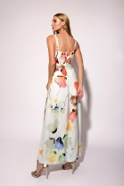 Vestido Longo com Estampa Aquarela