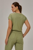 Conjunto de Calça e Blusa Bicolor Verde